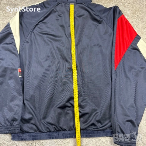 Винтидж спортно горнище Reebok - Тъмносиньо / Червено / Бяло - Размер L, снимка 12 - Спортни дрехи, екипи - 53576573