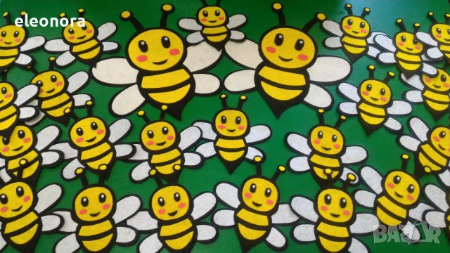 Ръчно изработени пчелички от филц-12 см,20 см.и 27 см., снимка 6 - Други - 28271818