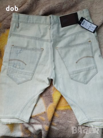 Нови бели къси мъжки панталони G Star Arc 3D tapered 1/2оригинал, снимка 6 - Къси панталони - 33163350