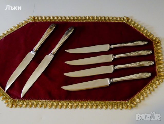 Английски посребрен нож орнаменти,маркиран. , снимка 6 - Антикварни и старинни предмети - 26539230