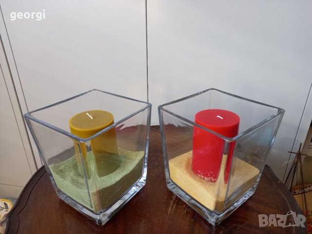 Големи свещници с ароматни свещи   4/3, снимка 2 - Декорация за дома - 34887632