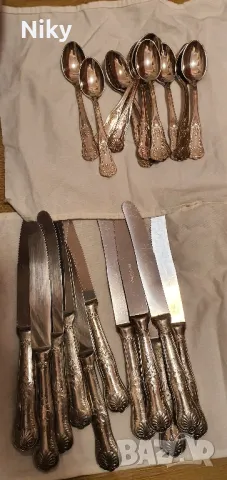 Посребрени прибори 800 arg 48 части , снимка 4 - Прибори за хранене, готвене и сервиране - 47512550