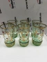 Комплект от 6 чаши винтидж дизайн в зелено и златно за вода - Чехословакия 280 мл., снимка 2