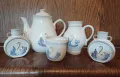 Керамичен чайник, каничка, чаши с лебеди, снимка 2
