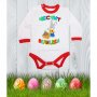 Бебешко боди Честит Великден 6 "Заек с количка", снимка 4