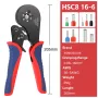 4392 Клещи за кримпване HSC8 6-6A комлект с кутия и 1200 тръбни клеми, снимка 3