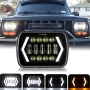 LED Фарове 200W 20x14 см за Jeep Wrangler YJ, Cherokee XJ, Daihatsu Feroza, снимка 1