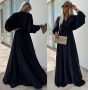 Черна рокля сатен, снимка 2