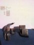 Статуетка мастилница  ,,ПИНГВИН' и поставка за пишещи предмети,ръчно изработена от биволски рог., снимка 4