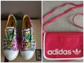 Оригинални FILA,  Adidas - сет рисувани кецове и чанта, снимка 1 - Маратонки - 36801923
