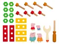 Дървен камион с ремарке и аксесоари Пепа Пиг Peppa pig с инструменти, снимка 6