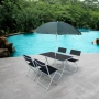 Комплект маса за градина 4 стола 6 части с чадър от Германия , снимка 1