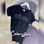 Черна тениска  Celine код VL12q76, снимка 1 - Тениски - 40874122