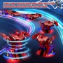 Нова Играчка трансформър кола-робот с батерии, въртене и бързо управление, снимка 3