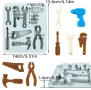  Инструменти дрелка чук клещи трион отвертка гаечен силиконов молд форма фондан гипс шоколад декор, снимка 3