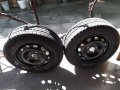 2 бр зимни гуми Tigar грайфер 6 мм + железни джанти 5x108, снимка 1 - Гуми и джанти - 32245895