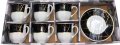 Комплект от 6 броя чаши и чинийки с мраморен ефект , снимка 1 - Сервизи - 43625200