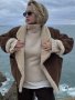 Ново дамско ретро ежедневно кожено яке от агнешка вълна, 2цвята - 024, снимка 4