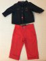 Дънкова риза и панталон-3-6 м, снимка 1 - Комплекти за бебе - 36716900
