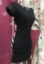 Нова къса Рокля черна с ефектен гръб розови ленти къс ръкав с еластан , снимка 5