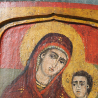 Централна част на българска икона Триптих, снимка 2 - Икони - 36576518