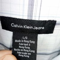 Calvin Klein - много запазена мъжка памучна риза!, снимка 6 - Ризи - 43068546