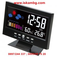 Настолен часовник с голям дисплей, термометър и влагомер - 8082, снимка 14 - Други - 26837707