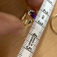 Златен пръстен с аметист, снимка 8 - Пръстени - 44112168