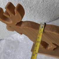 Елен лос дървена фигура с рога статуетка дърворезба животно, снимка 5 - Статуетки - 43237547