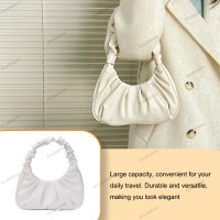 Дамска кожена чанта с плисе багет за рамо, 5цвята - 024, снимка 12 - Чанти - 42010853
