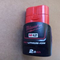 Мilwaukee 12v М12 2.0ah M12B2 батерия оригинална купена от америка, снимка 3 - Други инструменти - 43674083