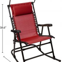 Сгъваем люлеещ се стол със сенник Amazon Basics - червен, снимка 8 - Столове - 39024119