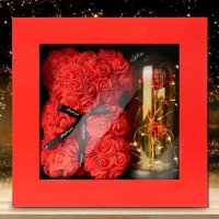 мече с рози , снимка 1 - Романтични подаръци - 42959688