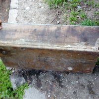 Старо дървено корито с метален обков неръждавейка, снимка 3 - Антикварни и старинни предмети - 36679317