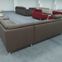 Кожен ъглов диван с ф-я сън цвят Мока "Vito Spring", снимка 7 - Дивани и мека мебел - 39331004