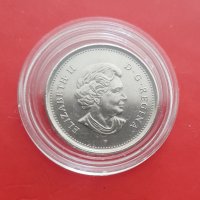 Лот от 2 броя нециркулирали монети- Канада 5 и  25 цента 2005 година, снимка 3 - Нумизматика и бонистика - 38595464