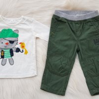 Ватиран панталон и блуза за бебе 3-6 месеца, снимка 10 - Комплекти за бебе - 37988289