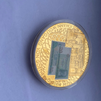 Рядък медал с банкнота - Гьоте, 1975 ГДР, снимка 3 - Нумизматика и бонистика - 44910728