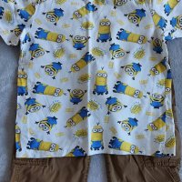 Комплект за момче 8-10 години, карго бермуди, тениска Миньони, снимка 2 - Детски комплекти - 40449930