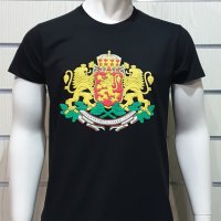 Нова мъжка черна тениска с релефен трансферен печат Герб на България , снимка 9 - Тениски - 28017520