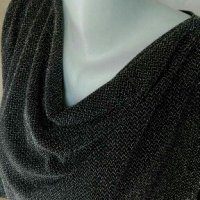 Стилна двупластова блуза, в черно и сребристо👗🍀M/L,L👗🍀арт.2049, снимка 2 - Блузи с дълъг ръкав и пуловери - 33588989