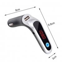 USB зарядно за кола MP3 LCD Hands-Free FMмузикален плейър поддръжка tf / u диск Нов LED FM, снимка 8 - Безжични зарядни - 33238261