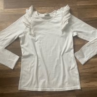 бяла с дантелки, снимка 3 - Блузи с дълъг ръкав и пуловери - 36164520