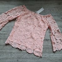 Нова дамска розова блуза / риза с красива дантела на намаление , снимка 1 - Ризи - 37992815