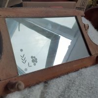 Стара дървена закачалка с огледало -3, снимка 5 - Антикварни и старинни предмети - 35073841