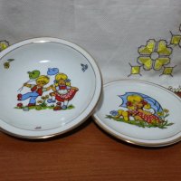 Полски порцелан детски комплект за хранене , снимка 2 - Антикварни и старинни предмети - 43453425