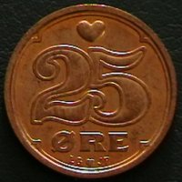 25 оре 1990, 1994, 2007, Дания, снимка 3 - Нумизматика и бонистика - 28380009