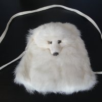 Нова луксозна кожена дамска чанта / раница, естествена кожа с косъм от бяла / полярна лисица, пух, снимка 3 - Чанти - 38707008