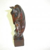 Красива Дървена Фигура Статуетка  с Коне - Рьчна Изработка, снимка 9 - Статуетки - 38374293