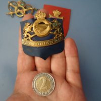 Лот от 4 стари военни знака месинг бронз, снимка 2 - Колекции - 33546774